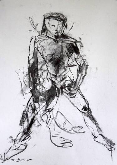 Print of Abstract Nude Drawings by Yvette Ten-Bohmer