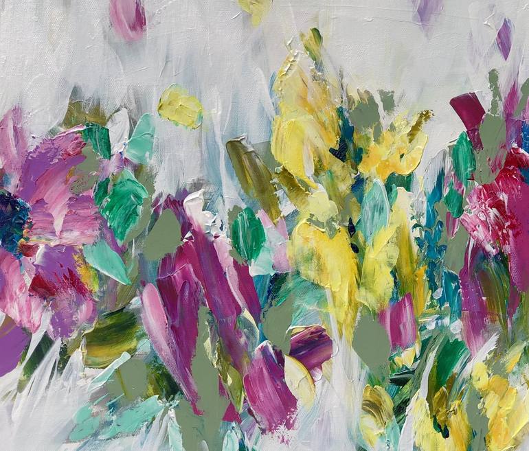 Original Abstract Floral Painting by Michelle Carolan