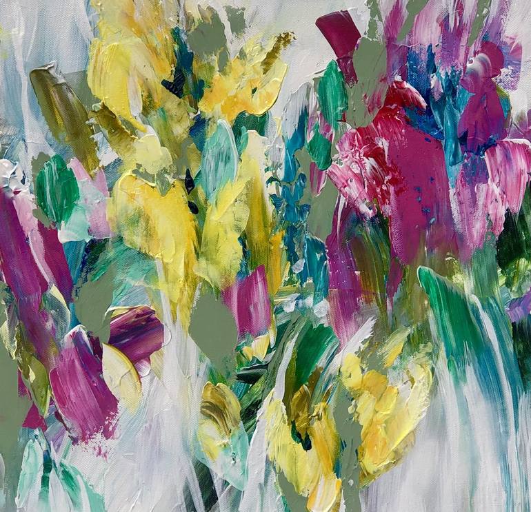 Original Abstract Floral Painting by Michelle Carolan