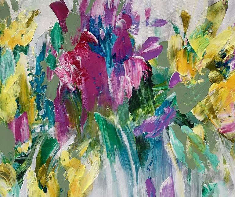 Original Abstract Floral Painting by Michelle Carolan