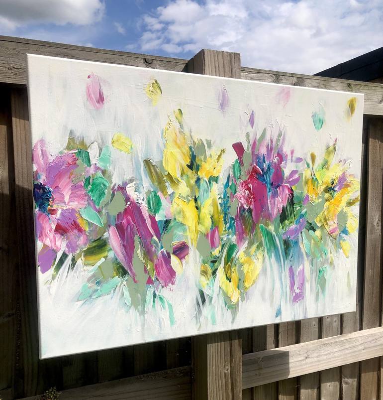 Original Abstract Floral Painting by Michelle Carolan