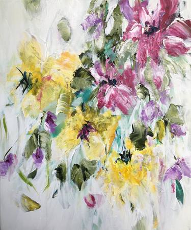 Original Abstract Floral Paintings by Michelle Carolan