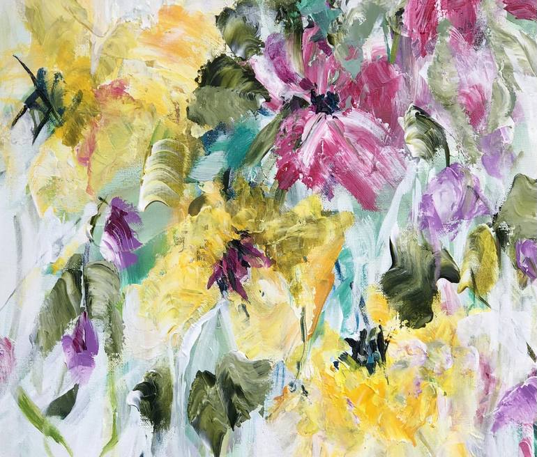 Original Abstract Floral Painting by Michelle Carolan