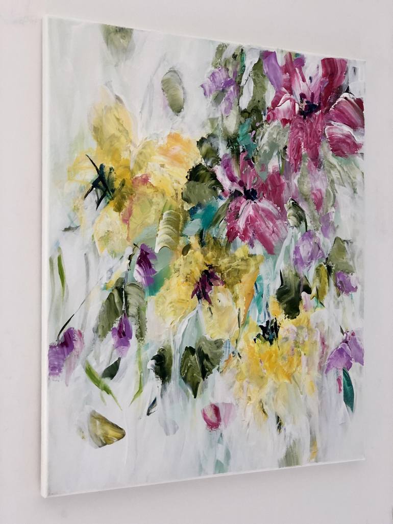 Original Abstract Floral Painting by Michelle Carolan