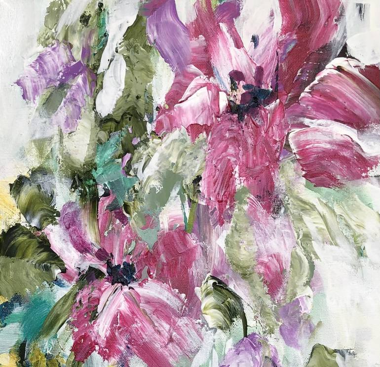 Original Abstract Floral Painting by Michelle Carolan