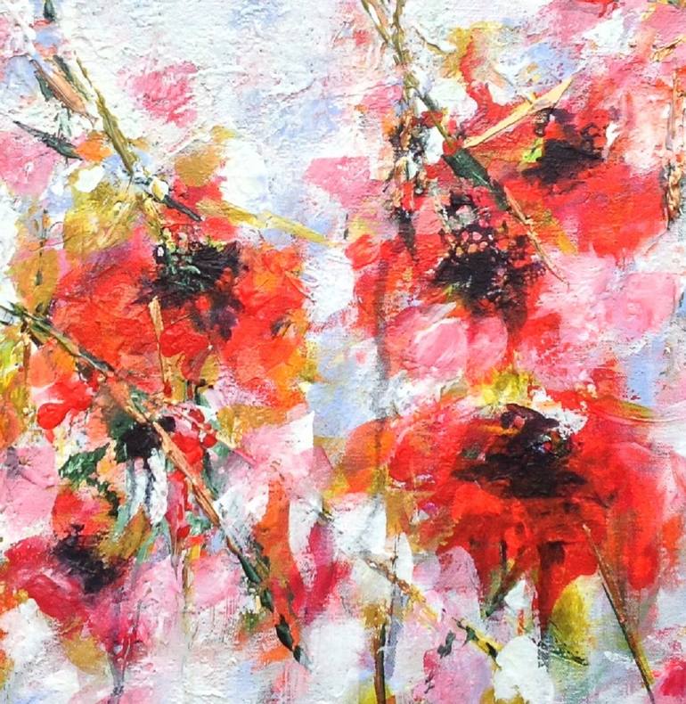 Falling Poppies Painting by Michelle Carolan | Saatchi Art