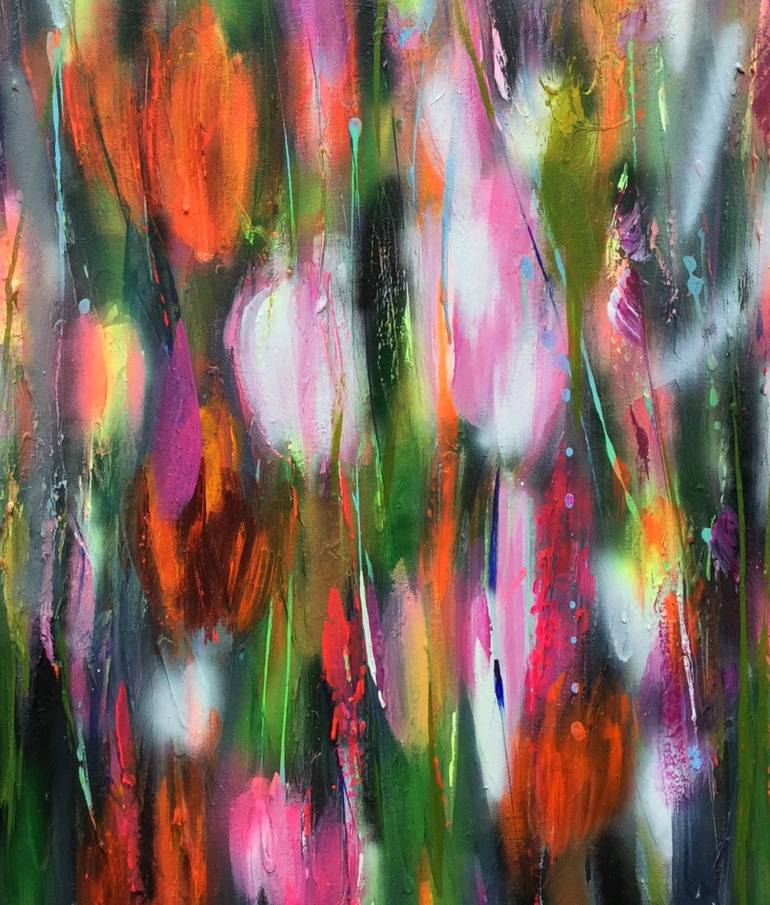 Original Abstract Floral Painting by Michelle Carolan