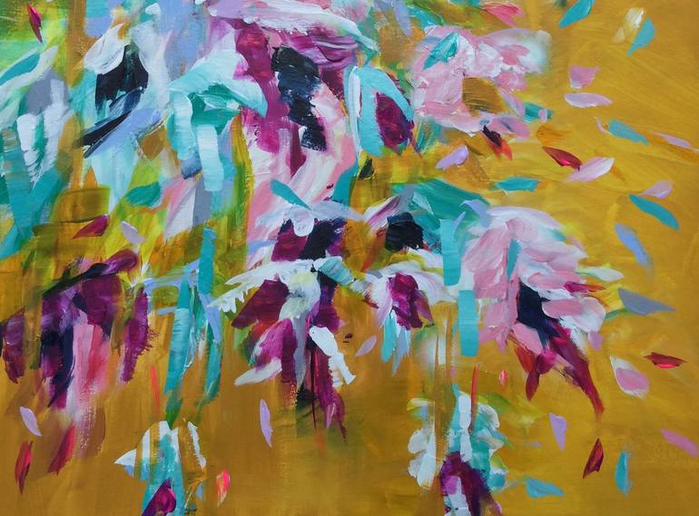 Original Abstract Floral Painting by Michelle Carolan