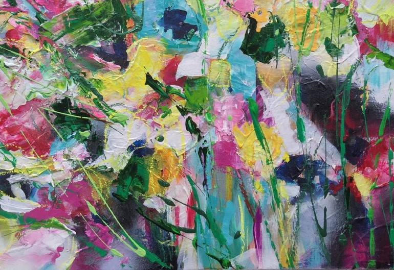 Original Abstract Floral Painting by Michelle Carolan