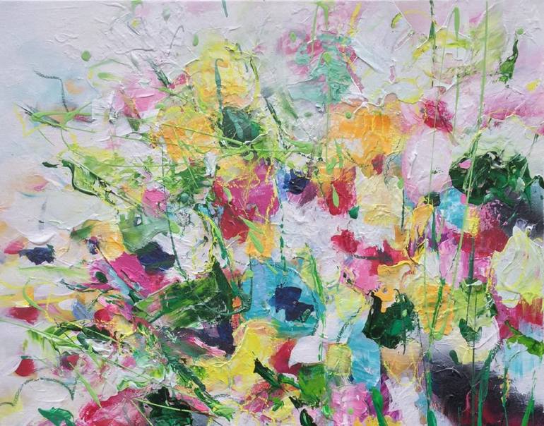 Original Abstract Floral Painting by Michelle Carolan