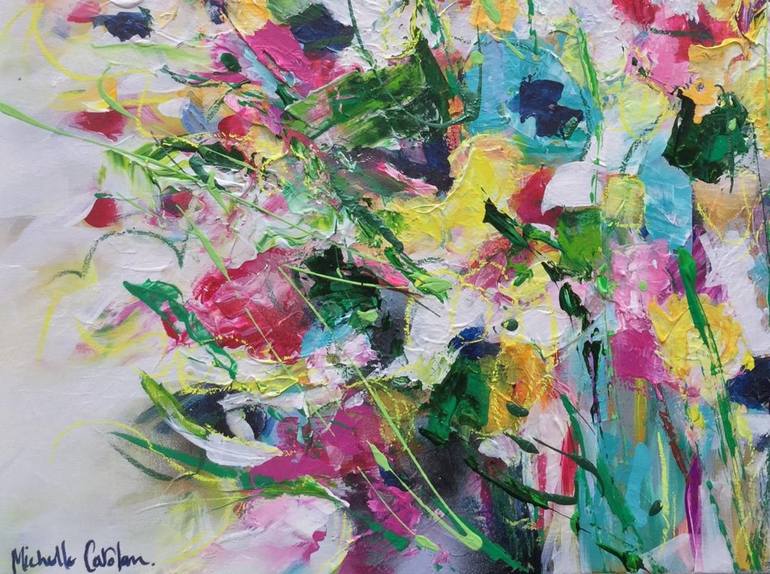 Original Abstract Floral Painting by Michelle Carolan