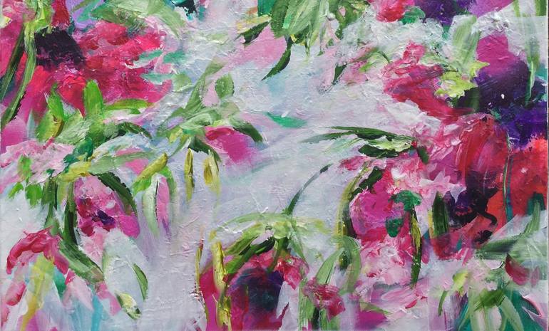 Original Abstract Floral Painting by Michelle Carolan