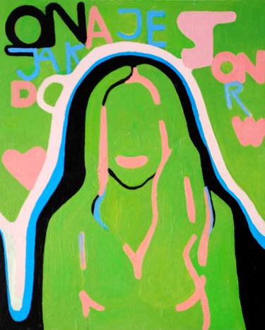 Saatchi Art Artist Tomasz Bezkiczu; Paintings, “portrait of Katarzyna B. (green)” #art
