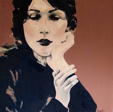 Original Modern Portrait Painting by Sara Sohrabian