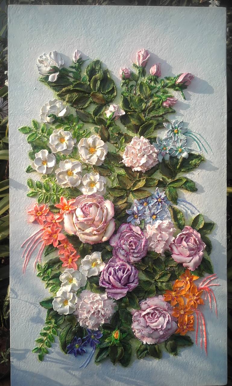Original Fine Art Floral Sculpture by Rozaria Petkov
