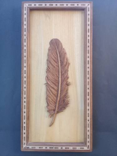Wooden feather thumb