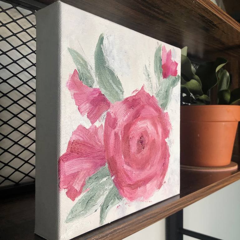 Original Abstract Expressionism Floral Painting by Meredith B