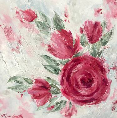Original Abstract Expressionism Floral Paintings by Meredith B