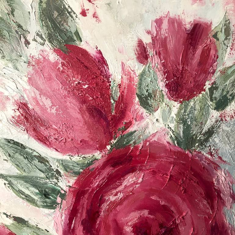 Original Abstract Expressionism Floral Painting by Meredith B