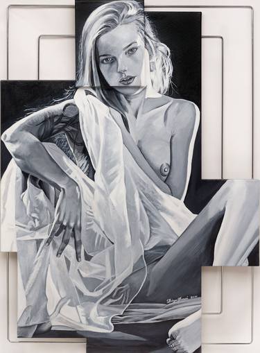 Original Figurative Nude Painting by DIEGO BONSI