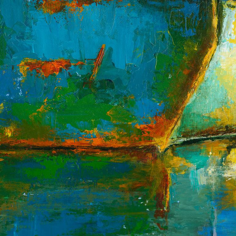 Original Abstract Boat Painting by Nicole Daniah Sidonie