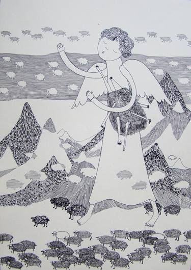 Print of Religious Drawings by Inna Mosienko