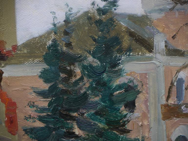 Original Expressionism Cities Painting by Victor Onyshchenko