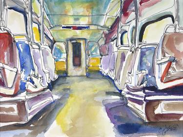 Print of Expressionism Train Paintings by Sarah Kahle