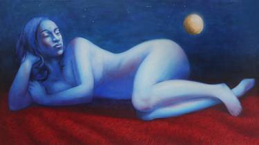Original Figurative Nude Painting by Angel Loaiza