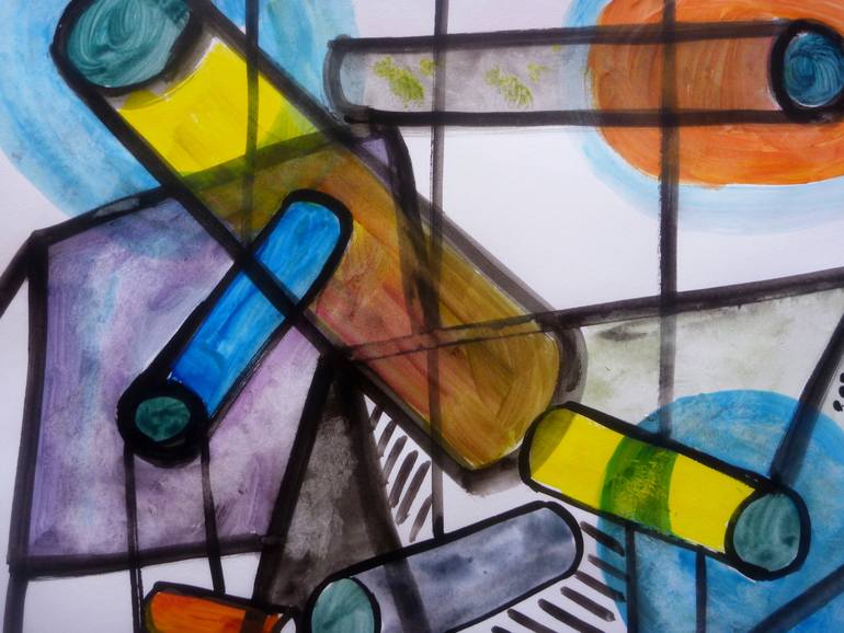 Original Art Deco Abstract Painting by Pierre-Yves Beltran