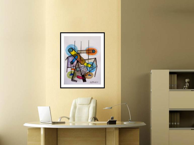 Original Art Deco Abstract Painting by Pierre-Yves Beltran