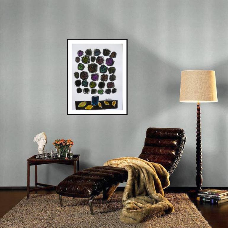 Original Art Deco Floral Painting by Pierre-Yves Beltran