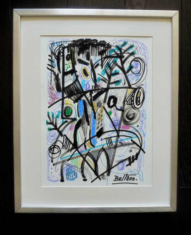 Original Modern Abstract Drawing by Pierre-Yves Beltran