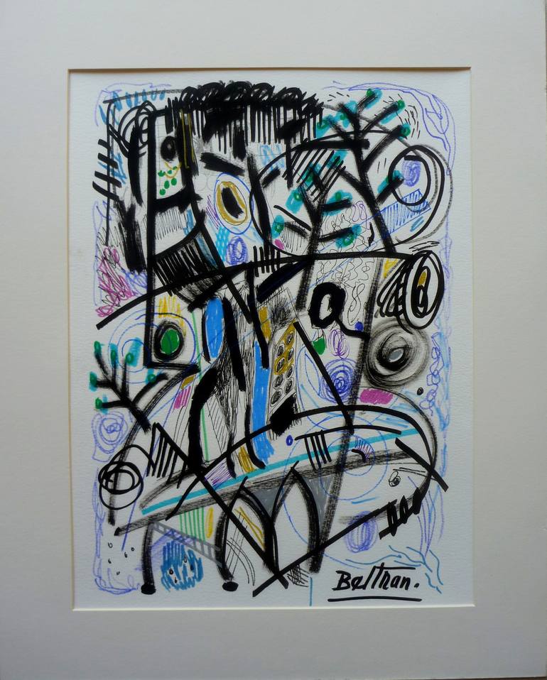 Original Modern Abstract Drawing by Pierre-Yves Beltran