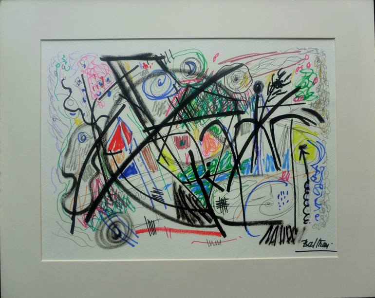 Original Modern Abstract Drawing by Pierre-Yves Beltran