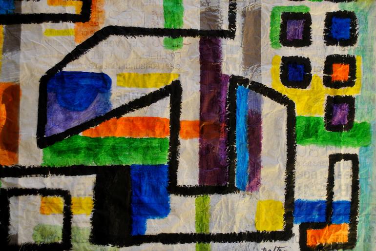 Original Art Deco Abstract Painting by Pierre-Yves Beltran