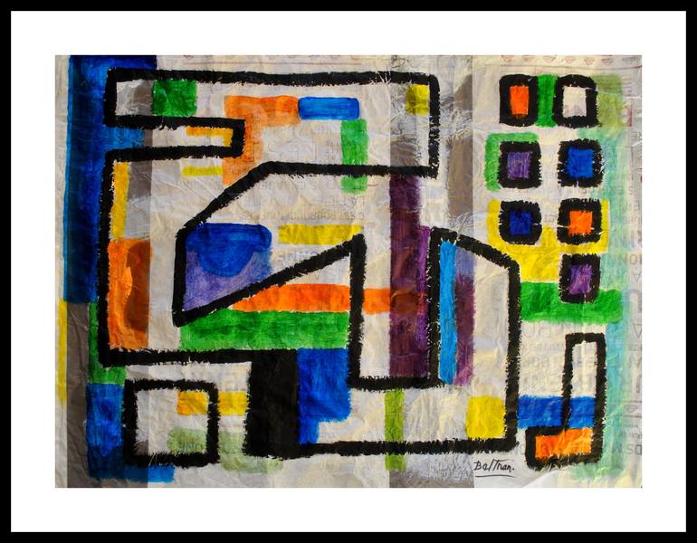 Original Art Deco Abstract Painting by Pierre-Yves Beltran