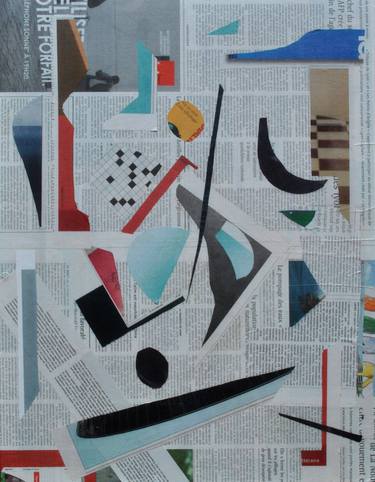 Original Minimalism Abstract Collage by Pierre-Yves Beltran