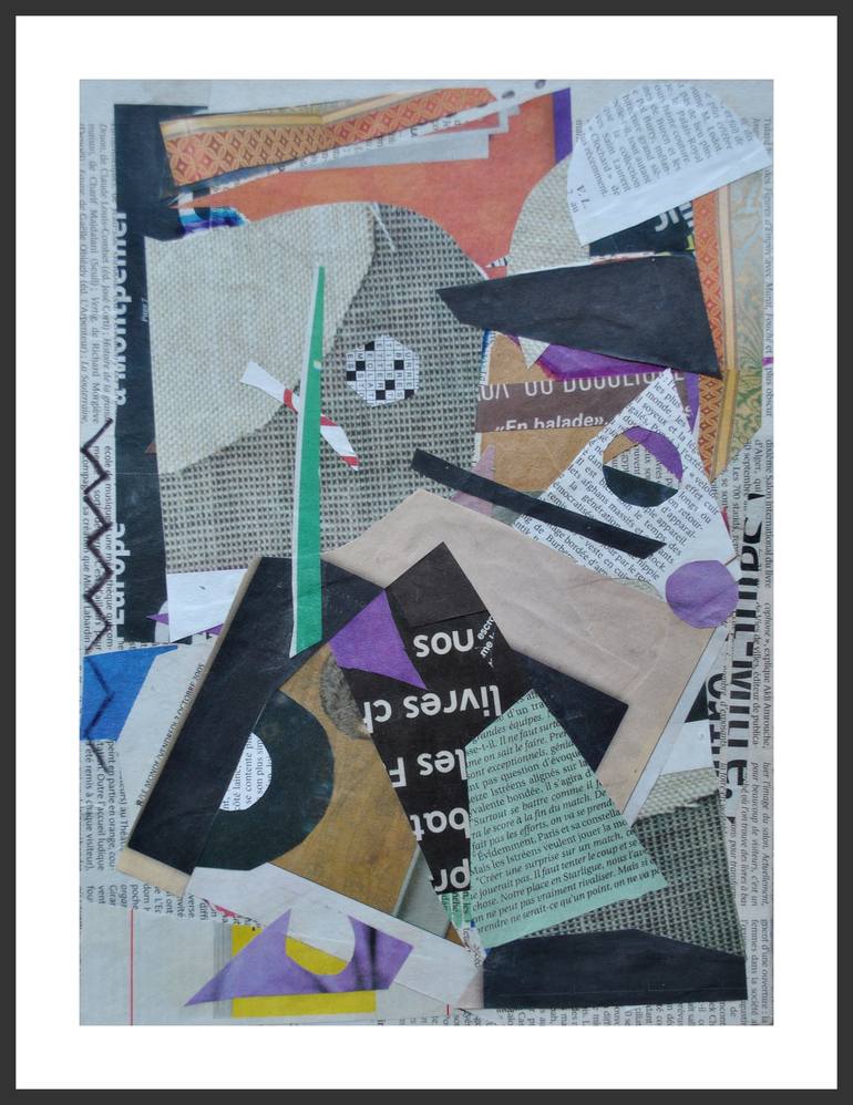 Original Cubism Abstract Collage by Pierre-Yves Beltran