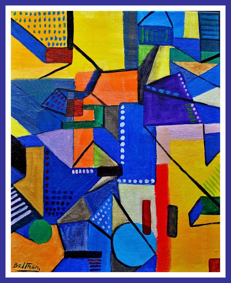 Original Cubism Abstract Painting by Pierre-Yves Beltran