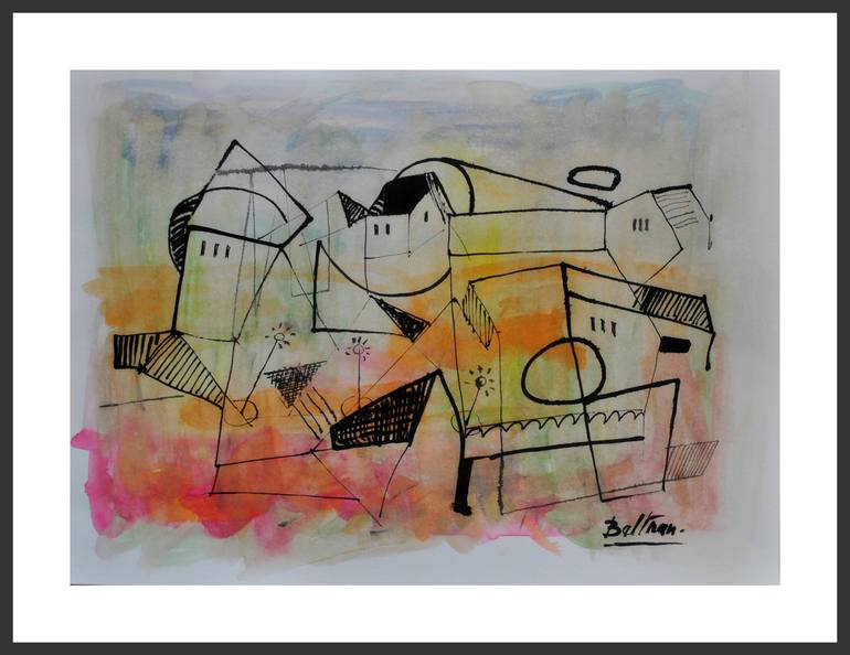 Original Modernism Abstract Painting by Pierre-Yves Beltran