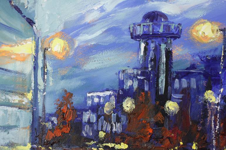 Original Expressionism Cities Painting by Margaret Raven