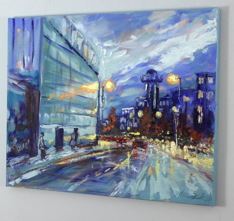 Original Expressionism Cities Painting by Margaret Raven