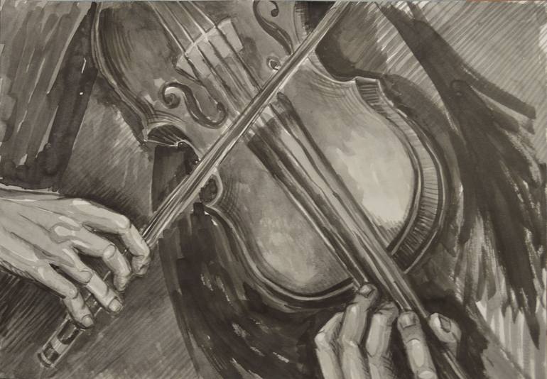 violin drawing