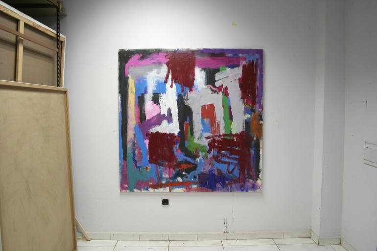 Original Abstract Expressionism Family Painting by Jorge Nava