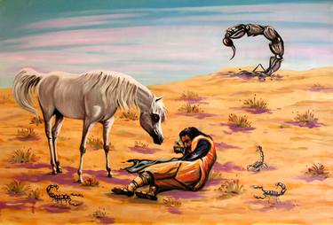Original Surrealism Horse Paintings by Roy Haddad
