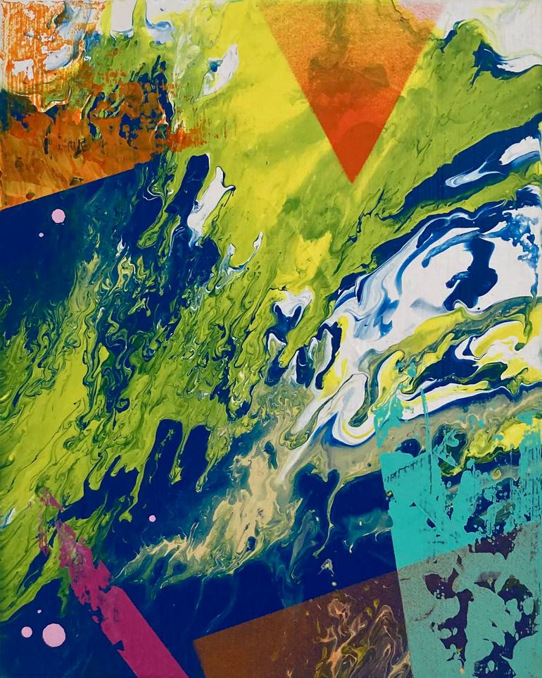 Original Abstract Painting by Jouke Schwarz | Abstract Art on Canvas | Sea & Sun