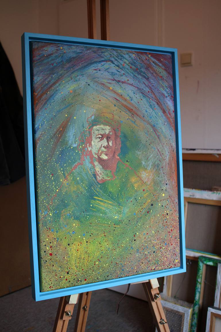Original Abstract Expressionism Portrait Painting by Jouke Schwarz