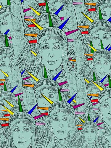 Gay Cher as The Statue of Liberty! Cool Gay Pop Art. thumb