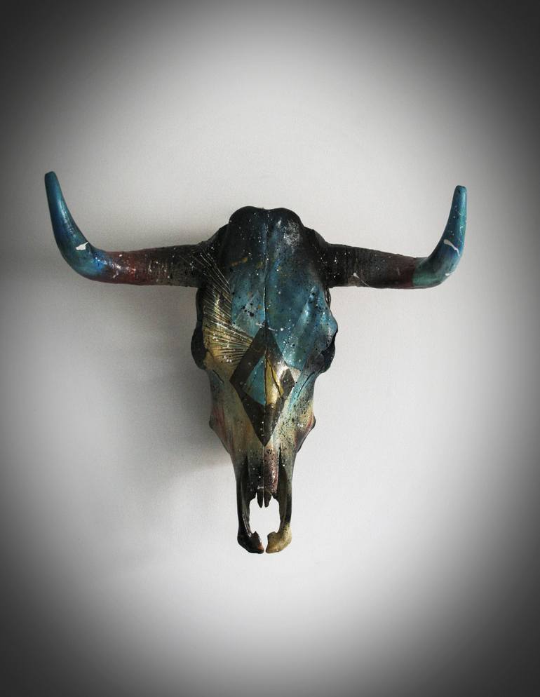 Hand painted animal skull hot taxidermy